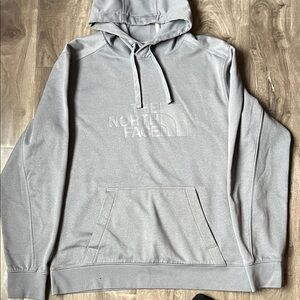 The North Face Men's Light Gray Embroidered Logo Hoodie